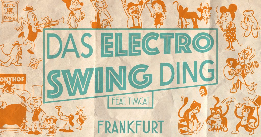 The logo of 'Das Electro Swing Ding', the exquisite solo party of dj & producer Timcat.